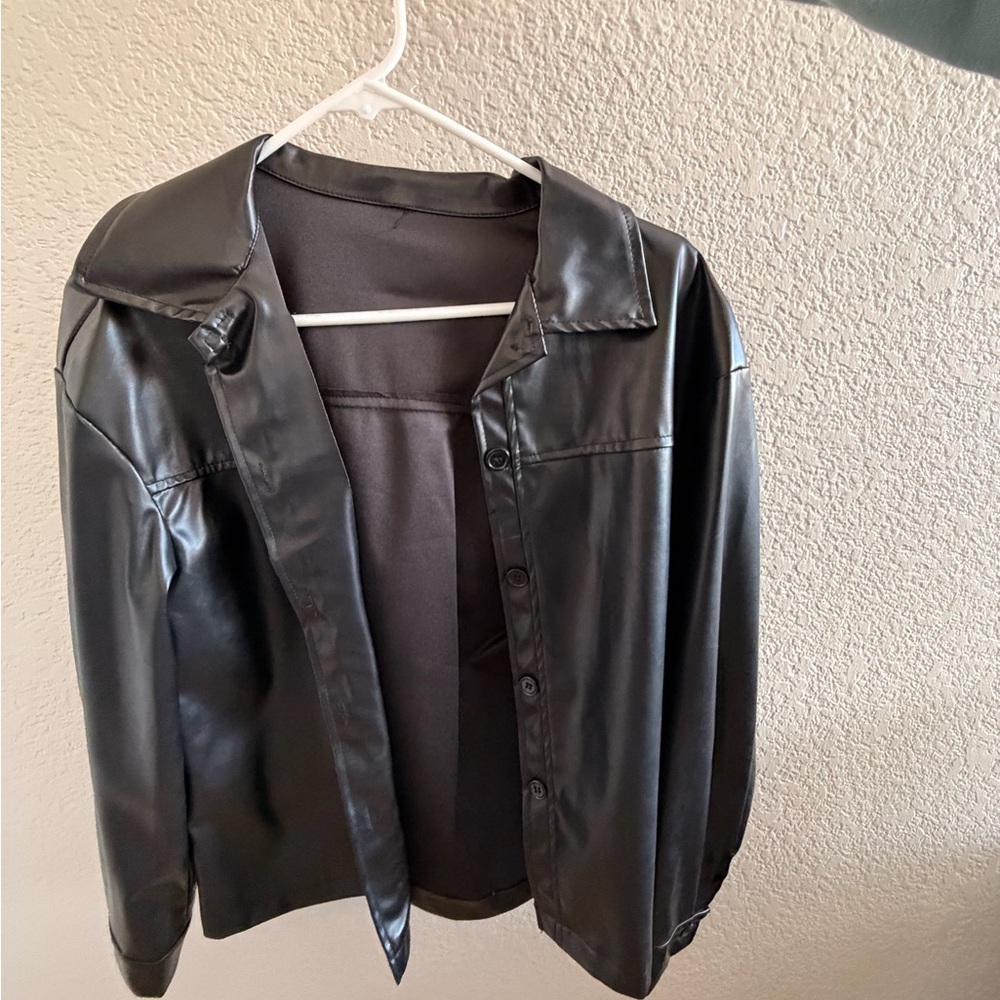 Black pleather Jacket for Women
